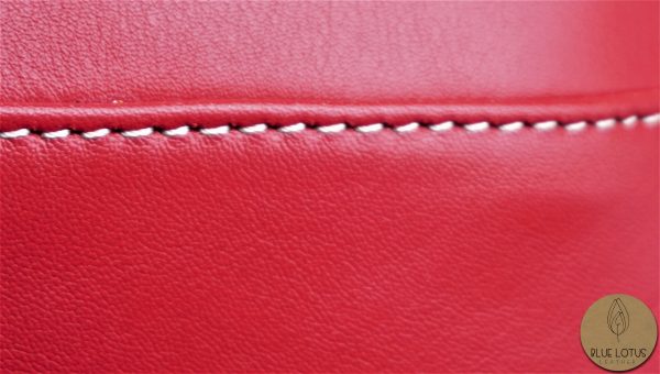 red women leather hand bag