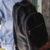balo da, black leather backpack in hoi an